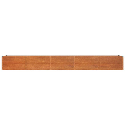 Letto Rialzato da Giardino Ruggine 400x80x45 cm Acciaio Corten