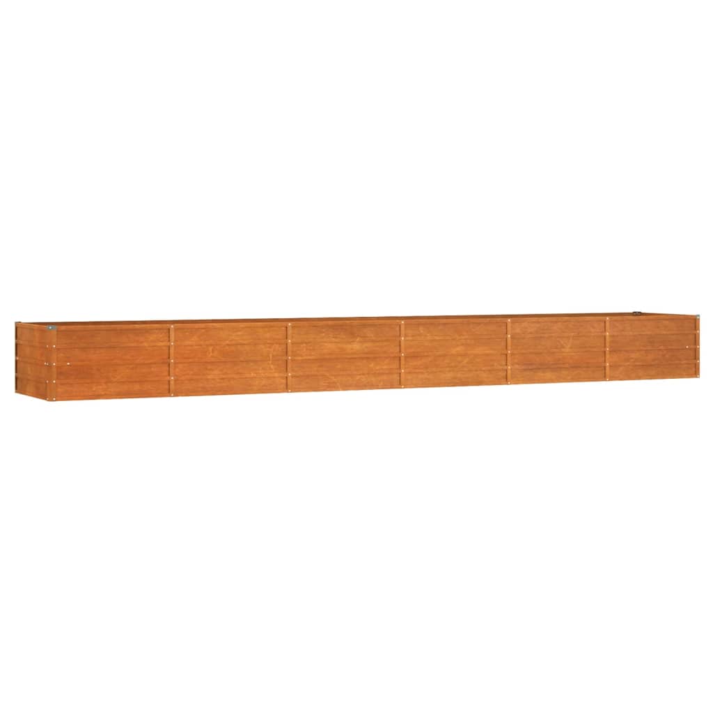 Letto Rialzato da Giardino Ruggine 480x80x45 cm Acciaio Corten