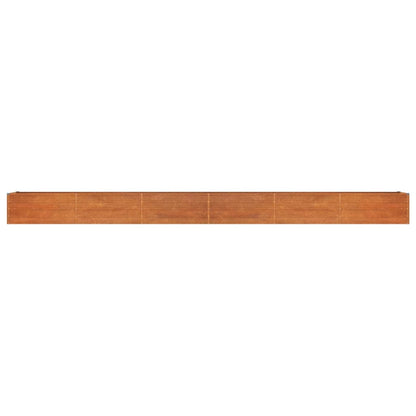 Letto Rialzato da Giardino Ruggine 600x80x45 cm Acciaio Corten