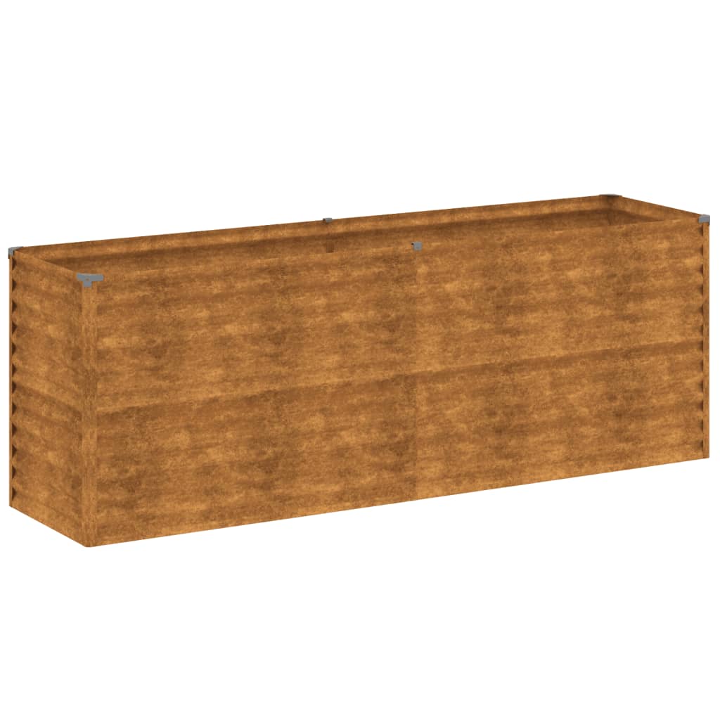 Fioriera Rialzata da Giardino 196x50x69 cm in Acciaio Corten