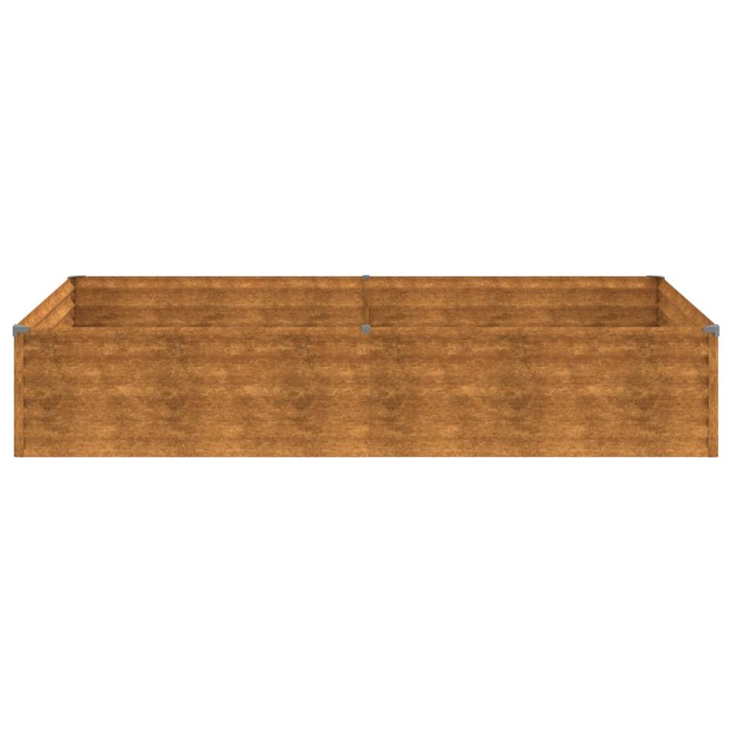 Fioriera Rialzata da Giardino 195x100x36 cm in Acciaio Corten