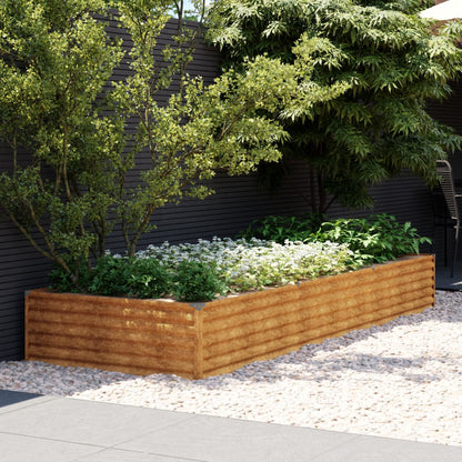 Fioriera Rialzata da Giardino 291x100x36 cm in Acciaio Corten