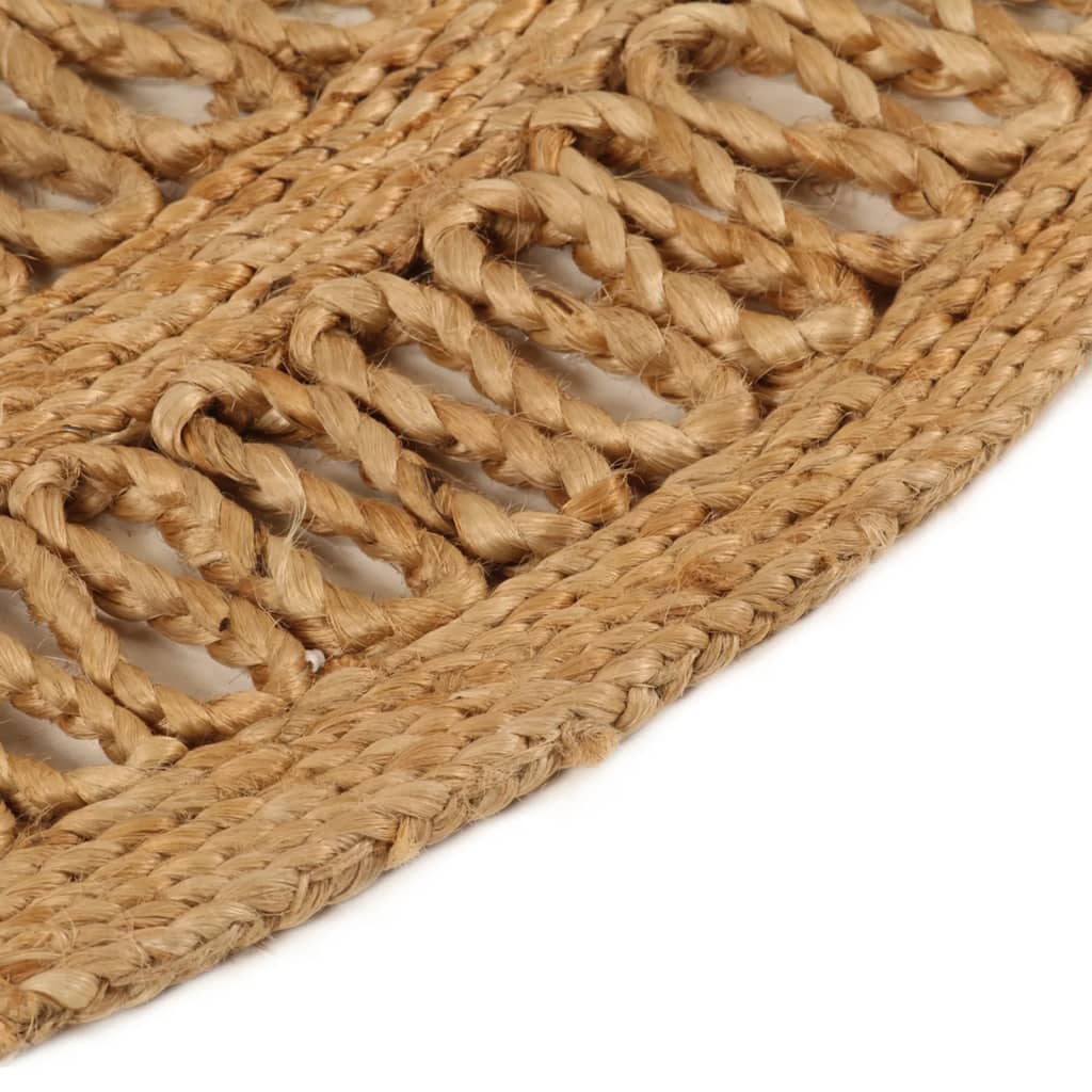 Tappeto Lavorato a Mano in Juta Intrecciata 90 cm Rotondo