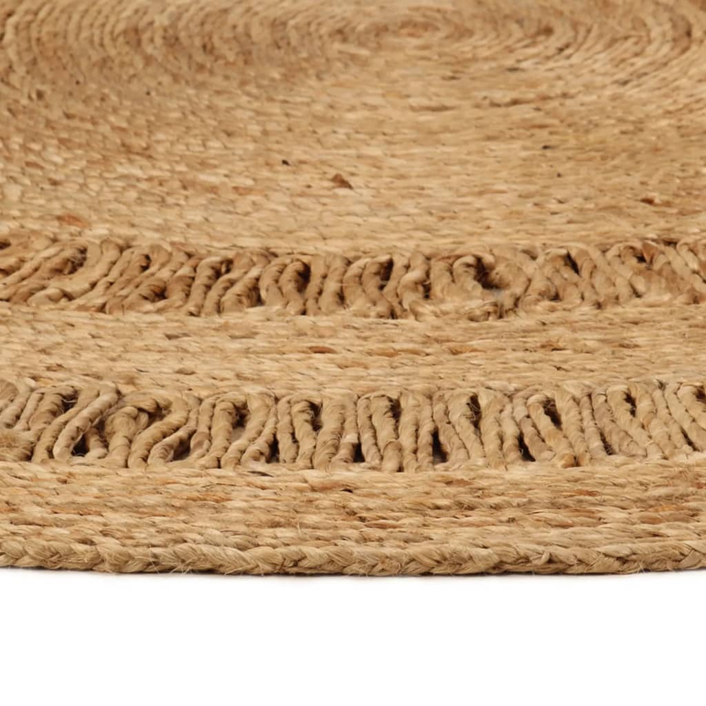 Tappeto Lavorato a Mano in Juta Intrecciata 120 cm Rotondo