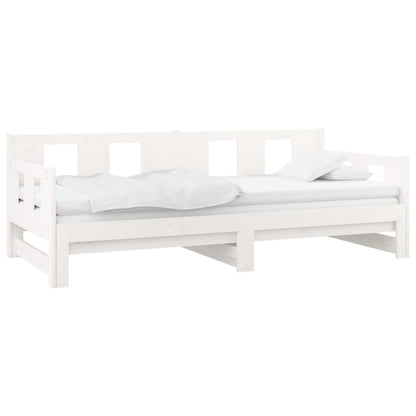 Dormeuse Estraibile Bianca Legno Massello di Pino 2x(80x200) cm