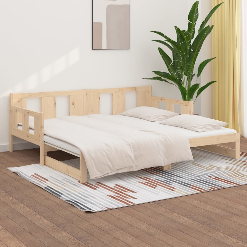 Dormeuse Estraibile in Legno Massello di Pino 2x(90x190) cm