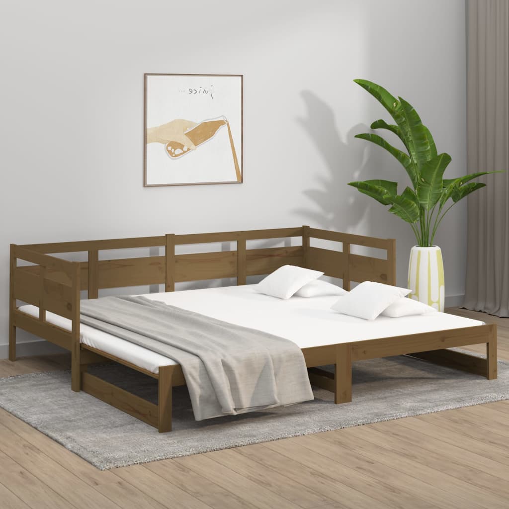 Dormeuse Estraibile Ambra Legno Massello di Pino 2x(80x200)cm
