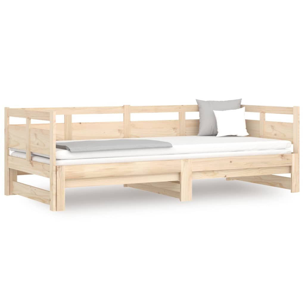 Dormeuse Estraibile in Legno Massello di Pino 2x(90x190) cm