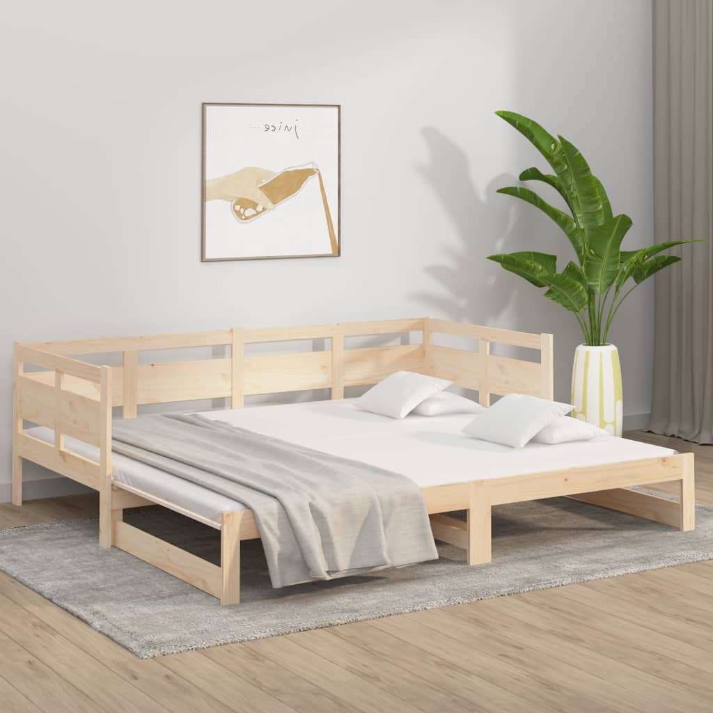Dormeuse Estraibile in Legno Massello di Pino 2x(90x190) cm