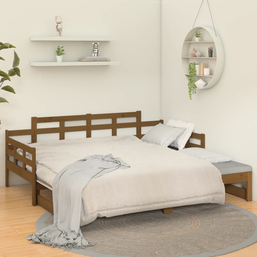 Dormeuse Estraibile senza Materasso Marrone Ambra 2x(90x200) cm
