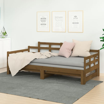 Dormeuse Estraibile senza Materasso Marrone Ambra 2x(90x200) cm