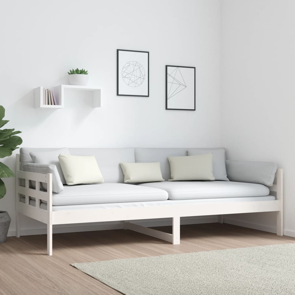 Dormeuse Bianca in Legno Massello di Pino 90x200 cm