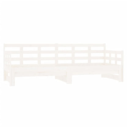 Dormeuse Estraibile Bianca Legno Massello di Pino 2x(90x200) cm