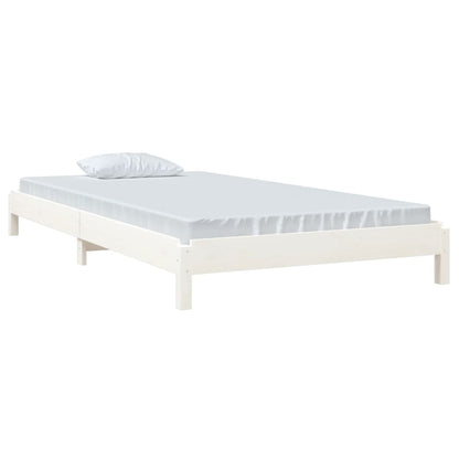 Letto Impilabile Bianco 90x200cm in Legno Massello di Pino