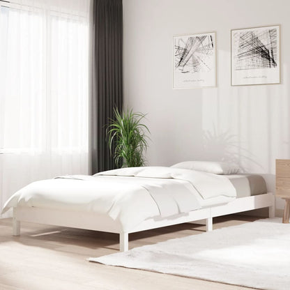 Letto Impilabile Bianco 90x200cm in Legno Massello di Pino