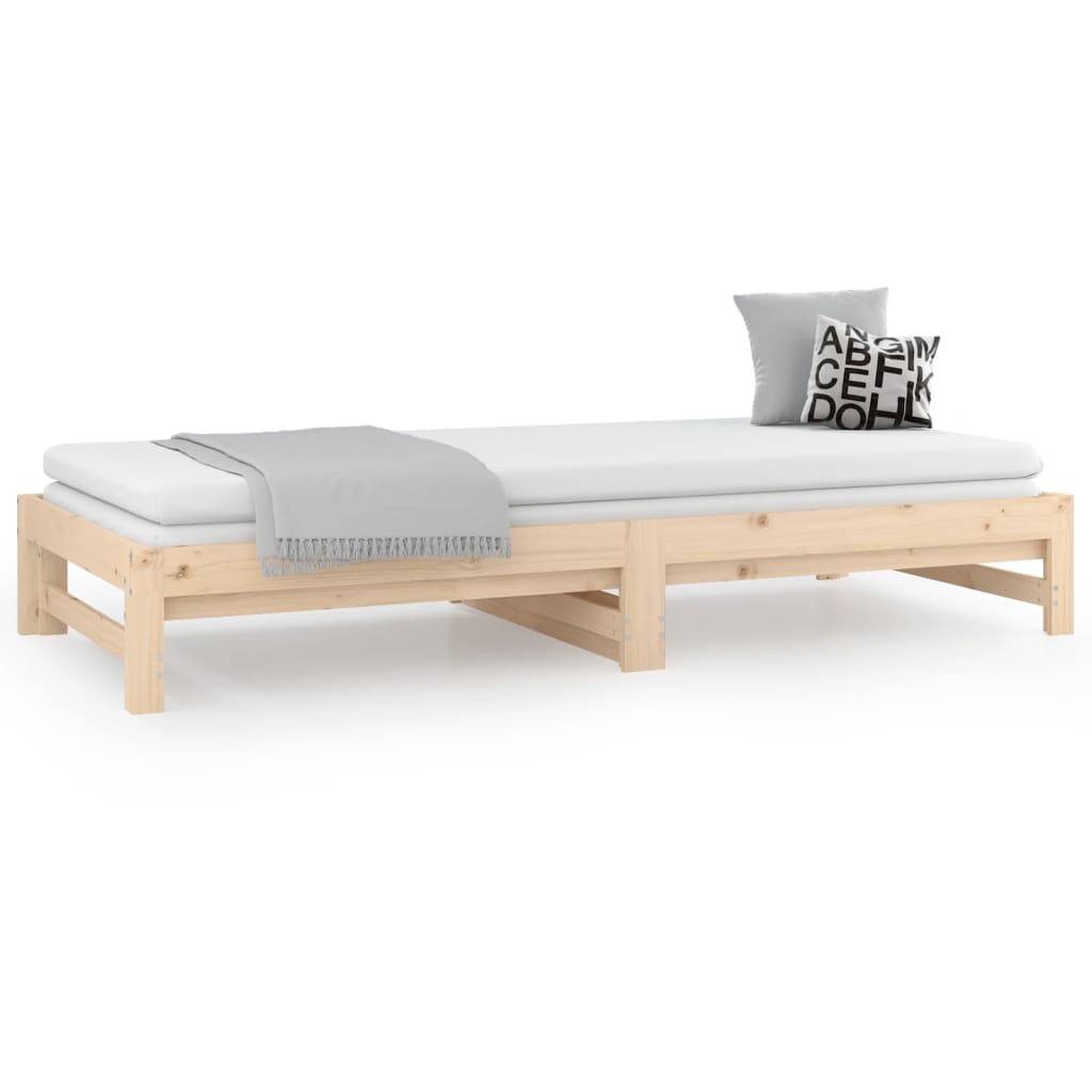Dormeuse Estraibile 2x(80x200) cm in Legno Massello di Pino