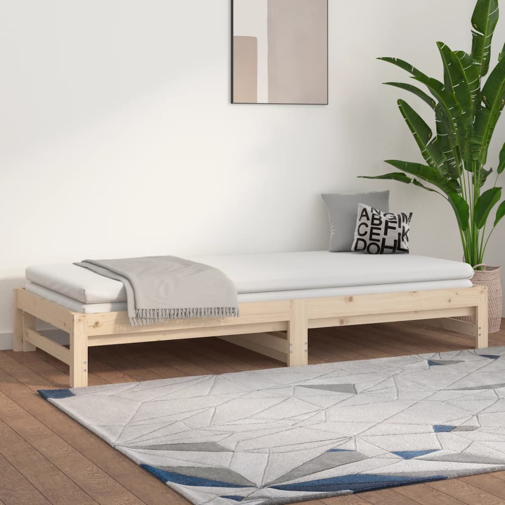 Dormeuse Estraibile 2x(90x190) cm Legno Massello di Pino