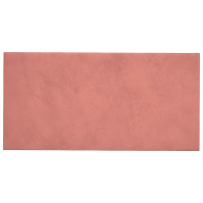 Pannelli Murali 12 pz Rosa 60x30 cm in Velluto 2,16 m²
