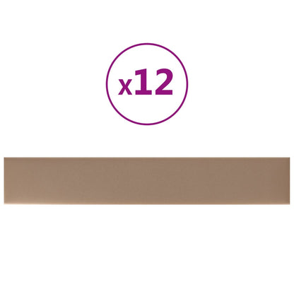 Pannelli Murali 12 pz Cappuccino 90x15 cm in Similpelle 1,62 m²