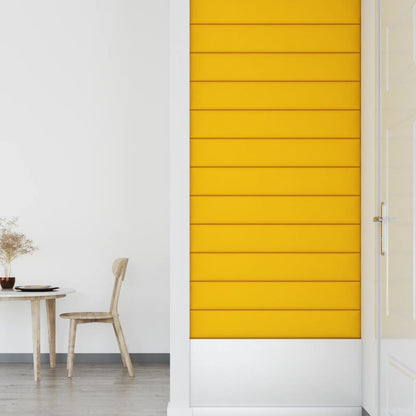 Pannelli Murali 12 pz Gialli 90x15 cm Velluto 1,62 m²
