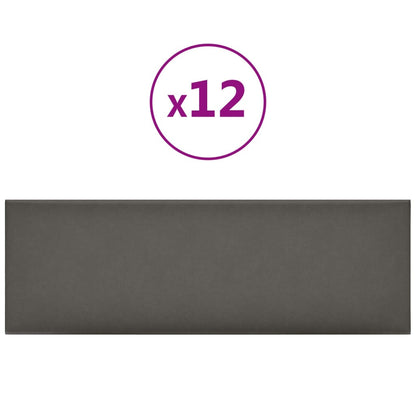Pannelli Murali 12 pz Grigi 90x30 cm in Similpelle 3,24 m²