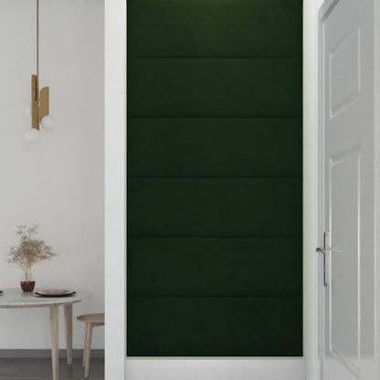 Pannelli Murali 12 pz Verde Scuro 90x30 cm Velluto 3,24 m²
