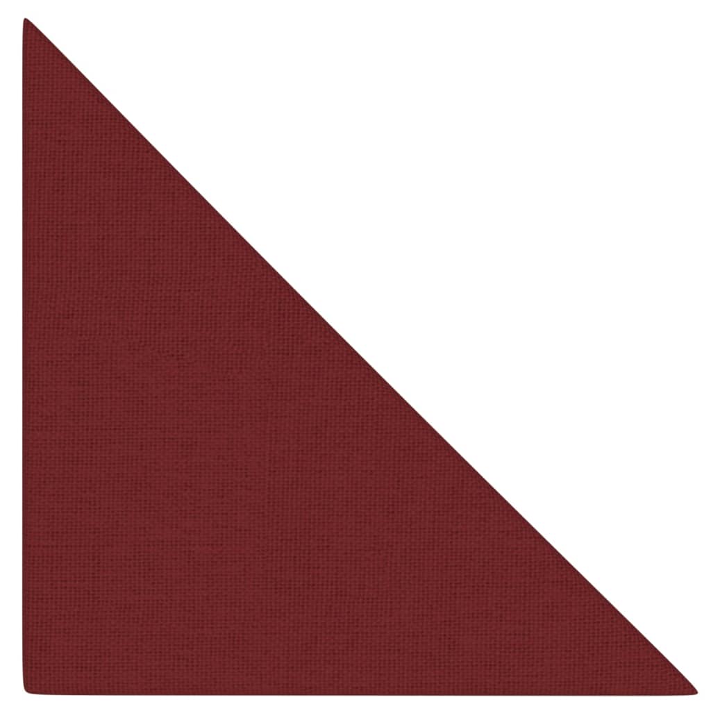 Pannelli Murali 12 pz Rosso Vino 30x30 cm Tessuto 0,54 m²