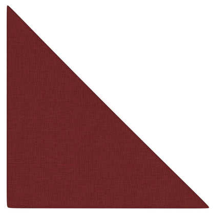 Pannelli Murali 12 pz Rosso Vino 30x30 cm Tessuto 0,54 m²