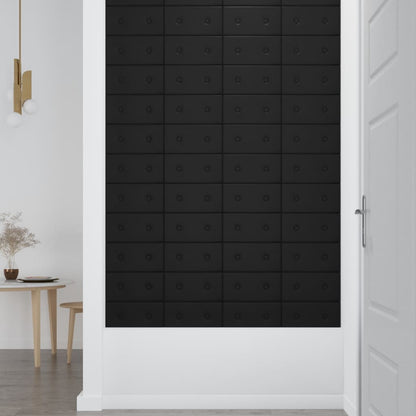 Pannelli Murali 12 pz Neri 30x15 cm in Similpelle 0,54 m²