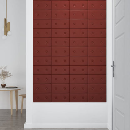 Pannelli Murali 12 pz Rosso Vino 30x15 cm in Similpelle 0,54 m²