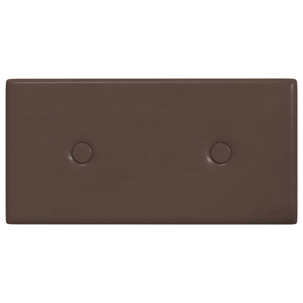 Pannelli Murali 12 pz Marroni 30x15 cm in Similpelle 0,54 m²