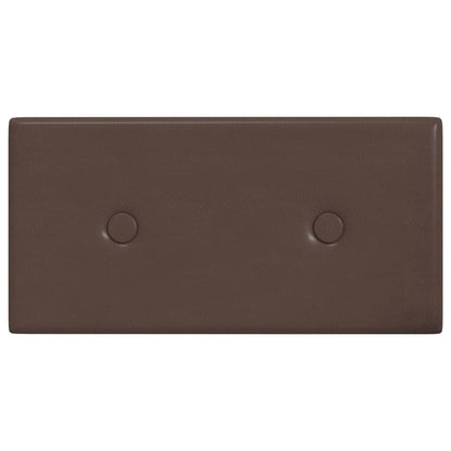 Pannelli Murali 12 pz Marroni 30x15 cm in Similpelle 0,54 m²