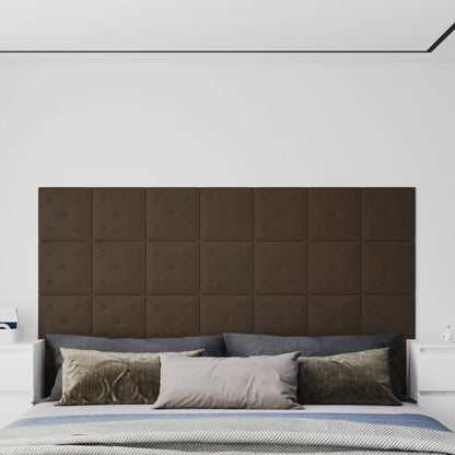Pannelli Murali 12 pz Marroni 30x30 cm Similpelle 1,08 m²