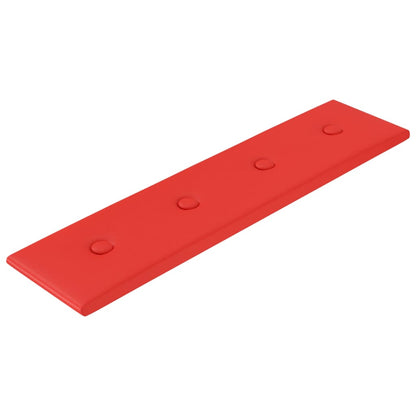 Pannelli Murali 12 pz Rossi 60x15 cm Similpelle 1,08 m²