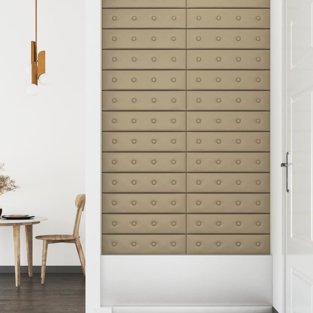 Pannelli Murali 12 pz Cappuccino 60x15 cm Similpelle 1,08 m²