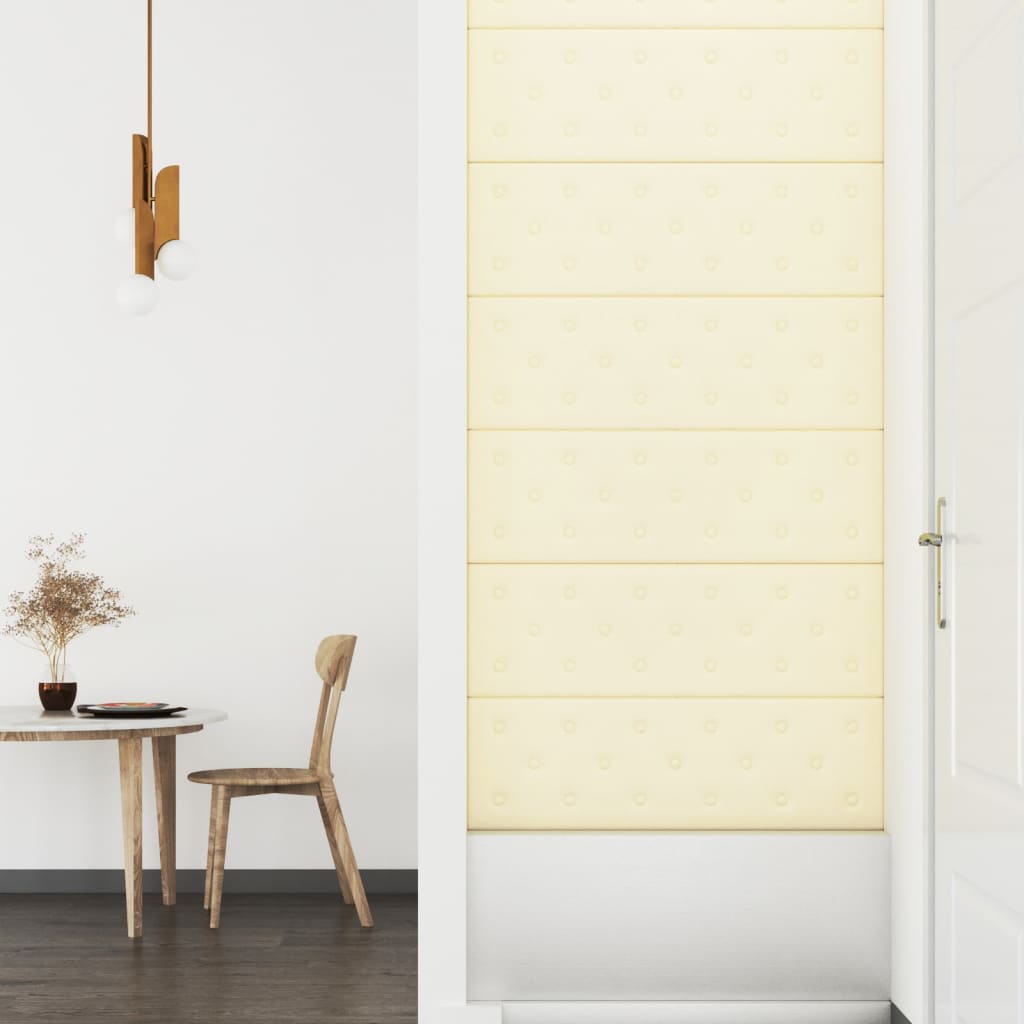 Pannelli Murali 12 pz Crema 90x30 cm in Similpelle 3,24 m²