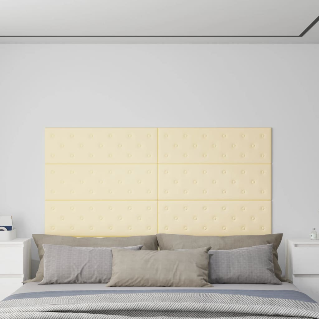 Pannelli Murali 12 pz Crema 90x30 cm in Similpelle 3,24 m²
