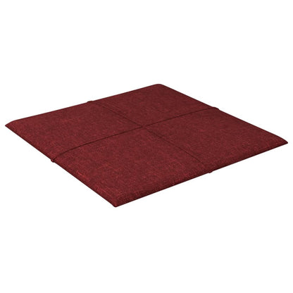 Pannelli Murali 12 pz Rosso Vino 30x30 cm in Tessuto 1,08 m²