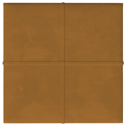 Pannelli Murali 12 pz Marroni 30x30 cm Velluto 1,08 m²