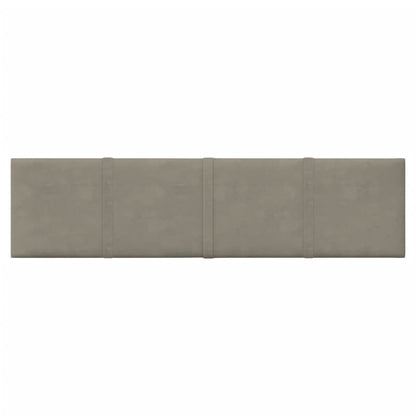 Pannelli Murali 12 pz Grigio Chiaro 60x15 cm Velluto 1,08 m²