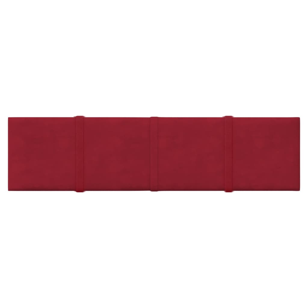 Pannelli Murali 12 pz Rosso Vino 60x15 cm Velluto 1,08 m²