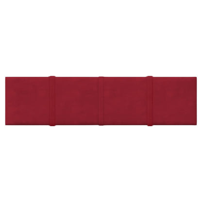 Pannelli Murali 12 pz Rosso Vino 60x15 cm Velluto 1,08 m²