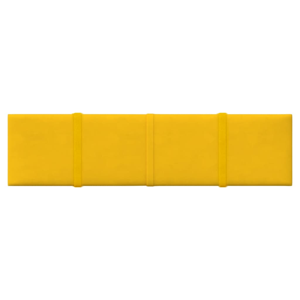 Pannelli Murali 12 pz Gialli 60x15 cm Velluto 1,08 m²
