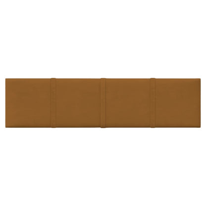 Pannelli Murali 12 pz Marroni 60x15 cm Velluto 1,08 m²