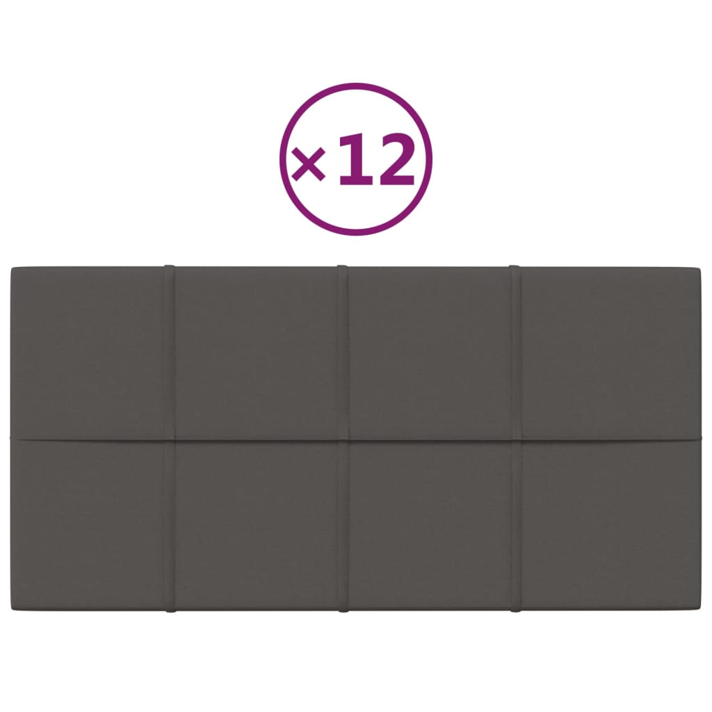 Pannelli Murali 12 pz Grigio Scuro 60x30 cm in Tessuto 2,16 m²
