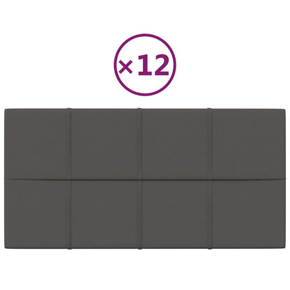Pannelli Murali 12 pz Grigio Scuro 60x30 cm in Tessuto 2,16 m²