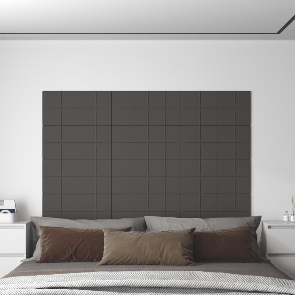 Pannelli Murali 12 pz Grigio Scuro 60x30 cm in Tessuto 2,16 m²