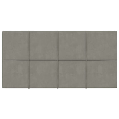 Pannelli Murali 12 pz Grigio Chiaro 60x30 cm in Velluto 2,16 m²