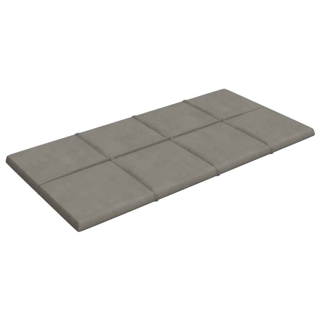 Pannelli Murali 12 pz Grigio Chiaro 60x30 cm in Velluto 2,16 m²
