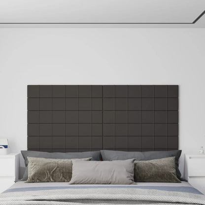 Pannelli Murali 12 pz Grigio Scuro 90x15 cm Tessuto 1,62 m²